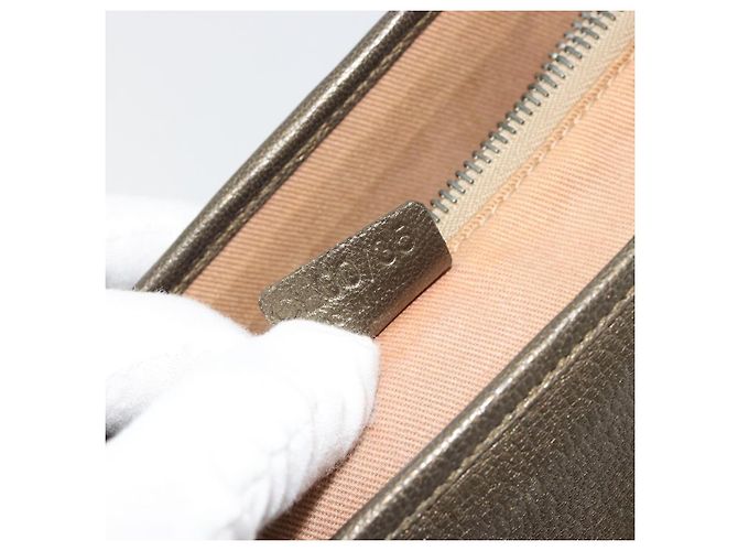 Céline CELINE C Macadam Canvas Hand Bag Leather Beige Silver - vista 12