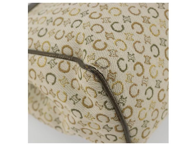 Céline CELINE C Macadam Canvas Hand Bag Leather Beige Silver - vista 14