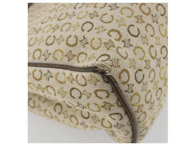 Céline CELINE C Macadam Canvas Hand Bag Leather Beige Silver - vista 16