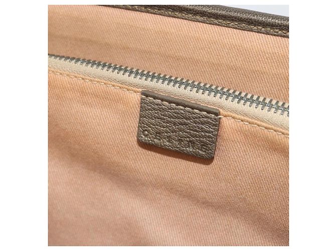 Céline CELINE C Macadam Canvas Hand Bag Leather Beige Silver - vista 18
