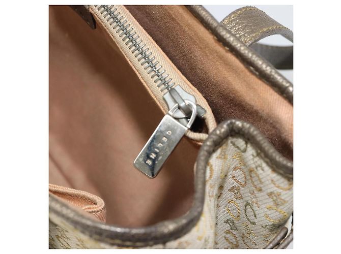 Céline CELINE C Macadam Canvas Hand Bag Leather Beige Silver - vista 21