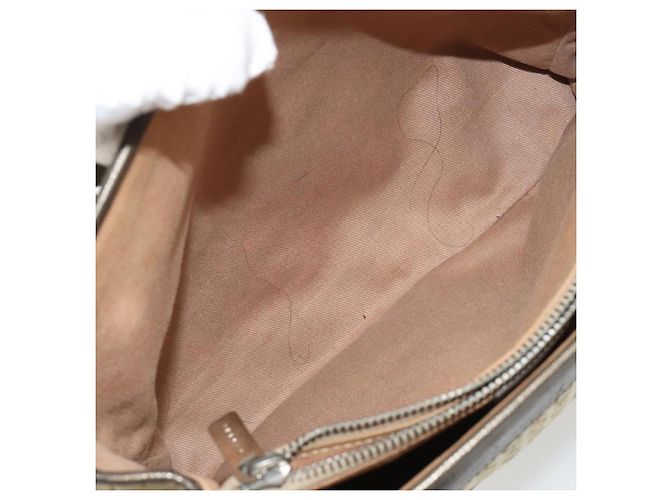 Céline CELINE C Macadam Canvas Hand Bag Leather Beige Silver - vista 23