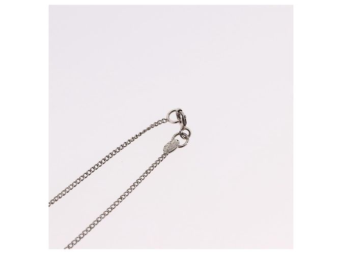 CHANEL COCO Mark Necklace metal Silver tone CC - vista 10