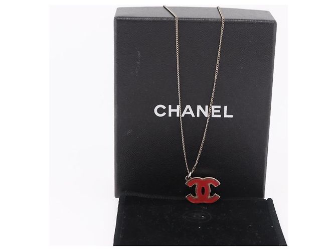 CHANEL COCO Mark Necklace metal Silver tone CC - vista 12