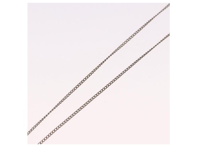 CHANEL COCO Mark Necklace metal Silver tone CC - vista 14