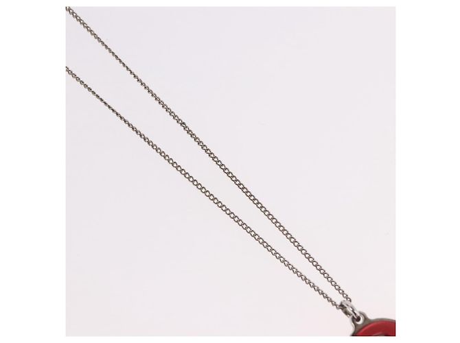 CHANEL COCO Mark Necklace metal Silver tone CC - vista 4