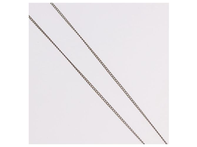 CHANEL COCO Mark Necklace metal Silver tone CC - vista 5