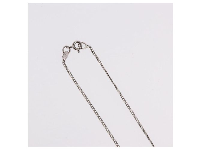 CHANEL COCO Mark Necklace metal Silver tone CC - vista 7