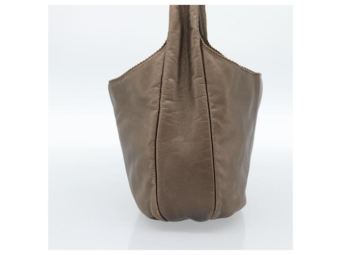 LOEWE Shoulder Bag Leather Brown Silver - vista 3