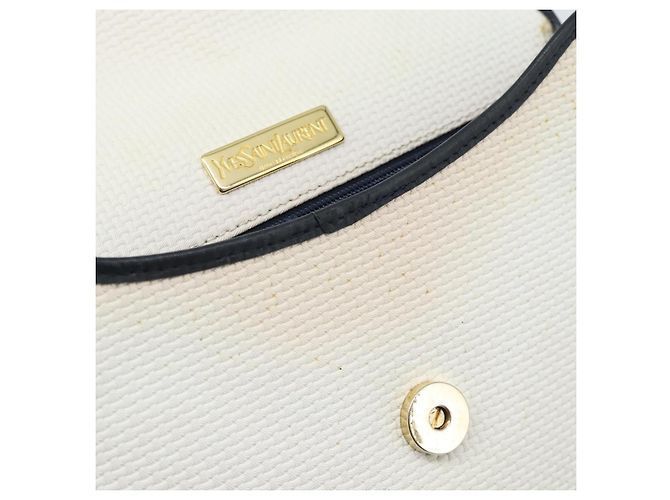 SAINT LAURENT Shoulder Bag Coated Canvas White Gold - vista 15
