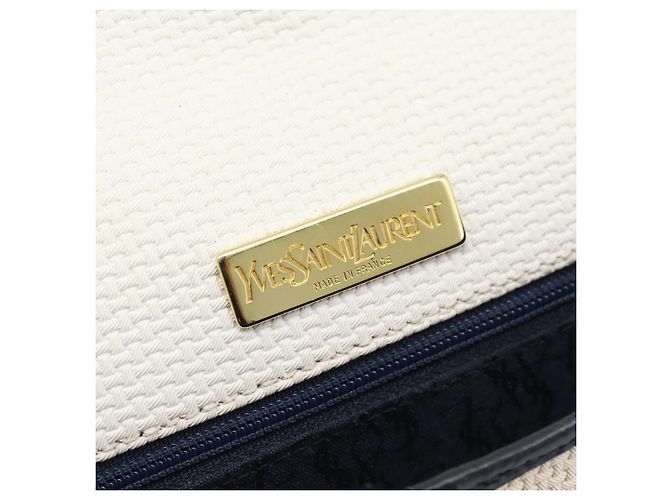 SAINT LAURENT Shoulder Bag Coated Canvas White Gold - vista 16