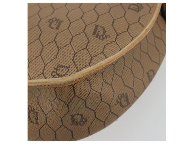 Christian Dior Honeycomb Canvas Shoulder Bag PVC Beige Gold - vista 12