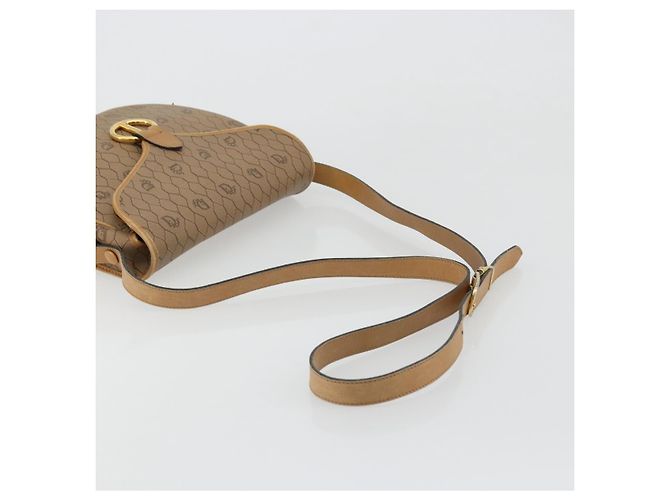 Christian Dior Honeycomb Canvas Shoulder Bag PVC Beige Gold - vista 7