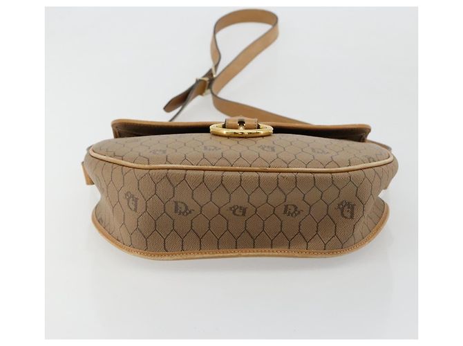 Christian Dior Honeycomb Canvas Shoulder Bag PVC Beige Gold - vista 9