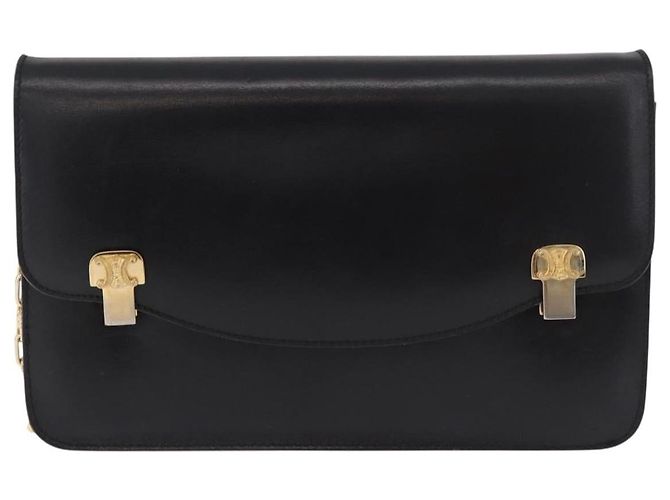 Céline CELINE Chain Shoulder Bag Leather Black Gold - vista 13