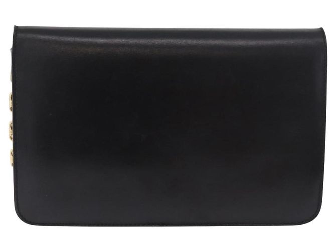Céline CELINE Chain Shoulder Bag Leather Black Gold - vista 2