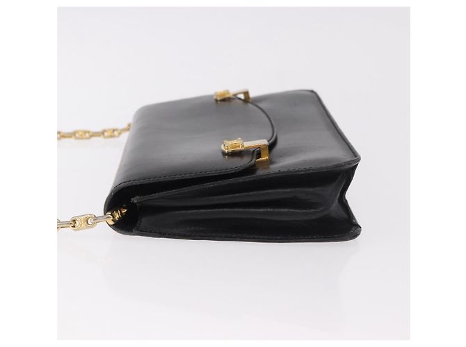 Céline CELINE Chain Shoulder Bag Leather Black Gold - vista 4