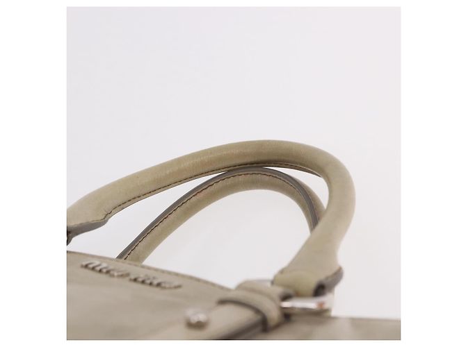 Miu Miu Hand Bag Leather 2way Gray Silver - vista 14