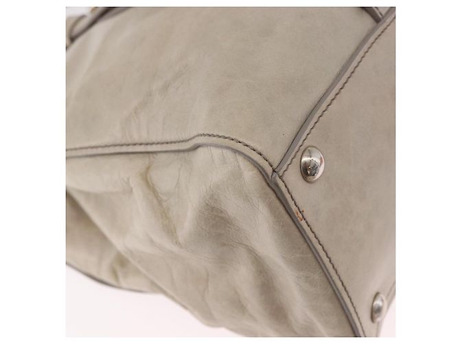 Miu Miu Hand Bag Leather 2way Gray Silver - vista 18