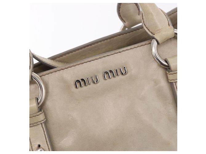 Miu Miu Hand Bag Leather 2way Gray Silver - vista 20