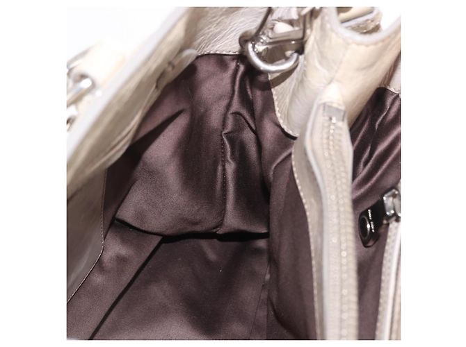 Miu Miu Hand Bag Leather 2way Gray Silver - vista 22