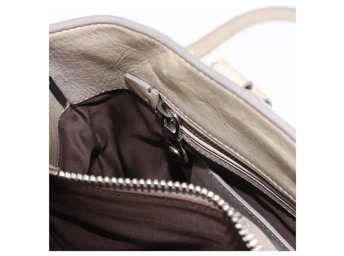 Miu Miu Hand Bag Leather 2way Gray Silver - vista 31