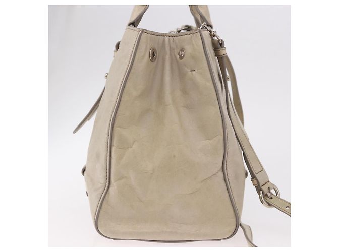 Miu Miu Hand Bag Leather 2way Gray Silver - vista 5