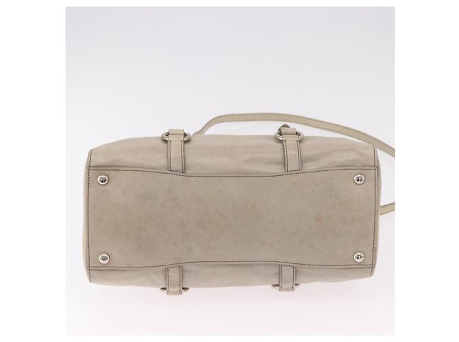 Miu Miu Hand Bag Leather 2way Gray Silver - vista 6