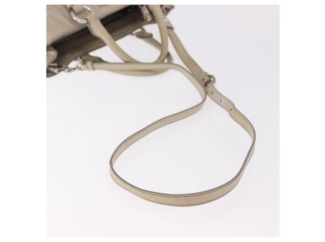 Miu Miu Hand Bag Leather 2way Gray Silver - vista 9