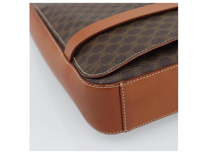 Céline CELINE Macadam Canvas Shoulder Bag PVC Leather Brown Gold - vista 14