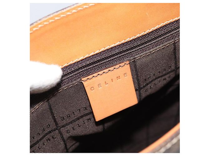 Céline CELINE Macadam Canvas Shoulder Bag PVC Leather Brown Gold - vista 19