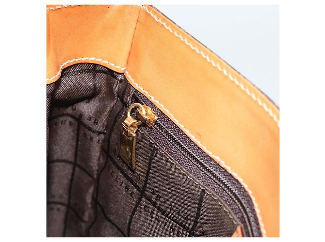 Céline CELINE Macadam Canvas Shoulder Bag PVC Leather Brown Gold - vista 22