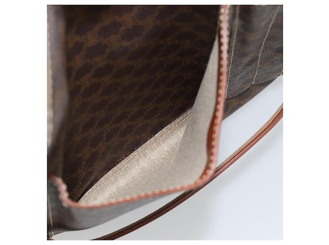 Céline CELINE Macadam Canvas Shoulder Bag PVC Leather Brown Gold - vista 25
