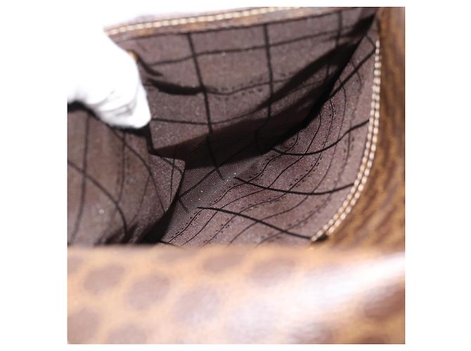 Céline CELINE Macadam Canvas Shoulder Bag PVC Leather Brown Gold - vista 26