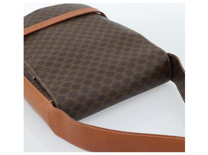 Céline CELINE Macadam Canvas Shoulder Bag PVC Leather Brown Gold - vista 6