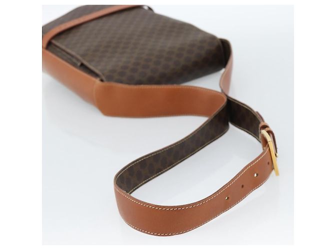Céline CELINE Macadam Canvas Shoulder Bag PVC Leather Brown Gold - vista 7