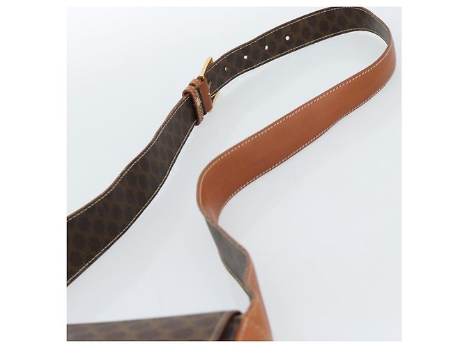 Céline CELINE Macadam Canvas Shoulder Bag PVC Leather Brown Gold - vista 8