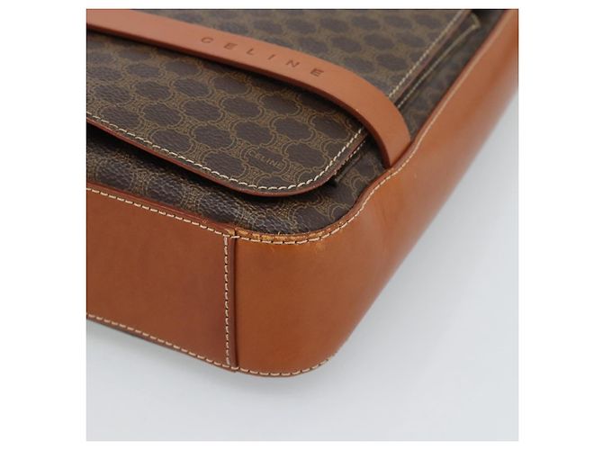 Céline CELINE Macadam Canvas Shoulder Bag PVC Leather Brown Gold - vista 9