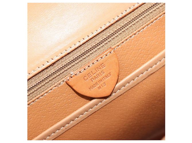 Céline CELINE Macadam Canvas Hand Bag PVC Leather Brown Gold - vista 11