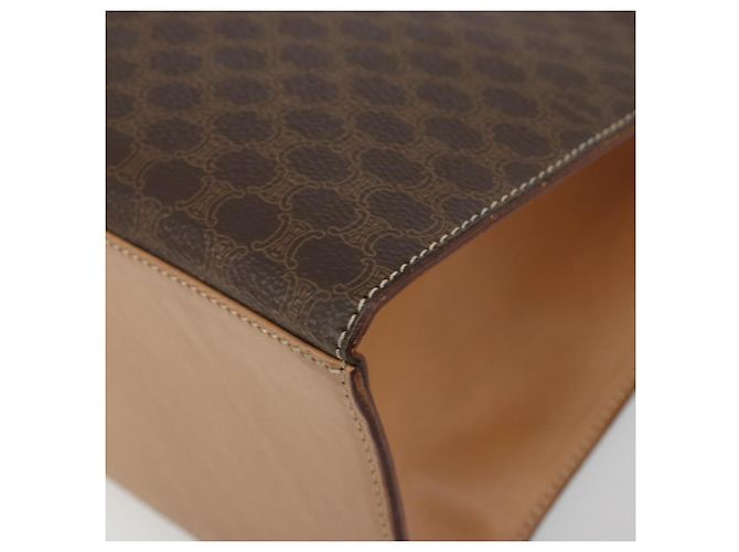 Céline CELINE Macadam Canvas Hand Bag PVC Leather Brown Gold - vista 15