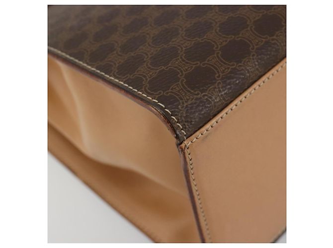 Céline CELINE Macadam Canvas Hand Bag PVC Leather Brown Gold - vista 16