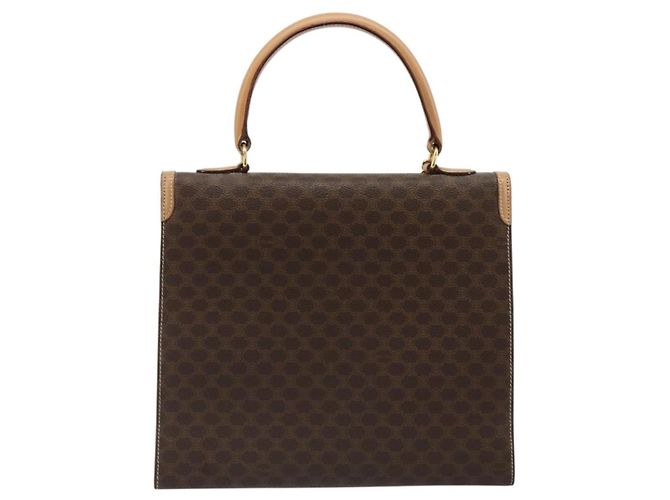Céline CELINE Macadam Canvas Hand Bag PVC Leather Brown Gold - vista 2