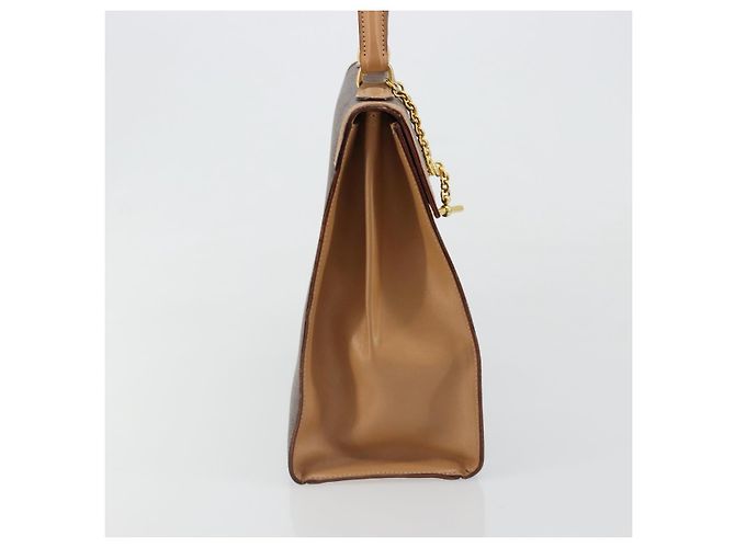 Céline CELINE Macadam Canvas Hand Bag PVC Leather Brown Gold - vista 4