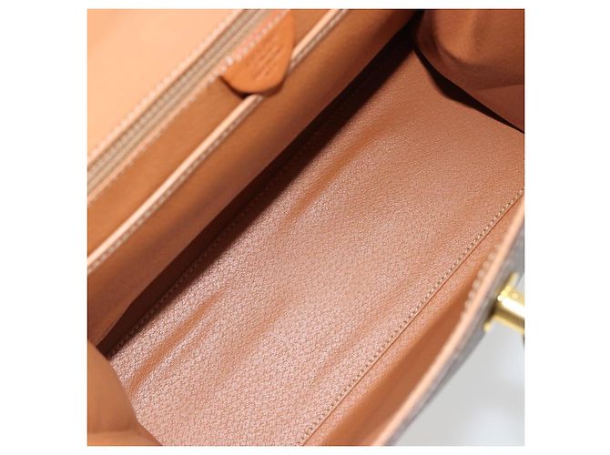 Céline CELINE Macadam Canvas Hand Bag PVC Leather Brown Gold - vista 9