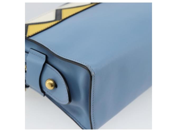 PRADA Shoulder Bag Leather Light Blue Gold - vista 18