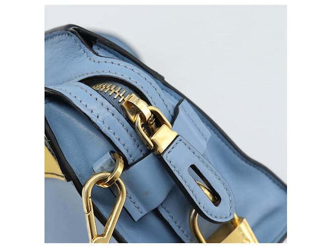 PRADA Shoulder Bag Leather Light Blue Gold - vista 21