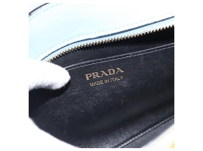 PRADA Shoulder Bag Leather Light Blue Gold - vista 22