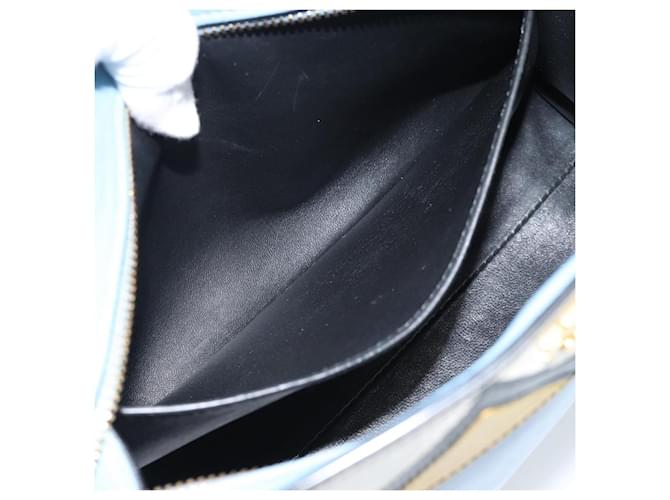 PRADA Shoulder Bag Leather Light Blue Gold - vista 25