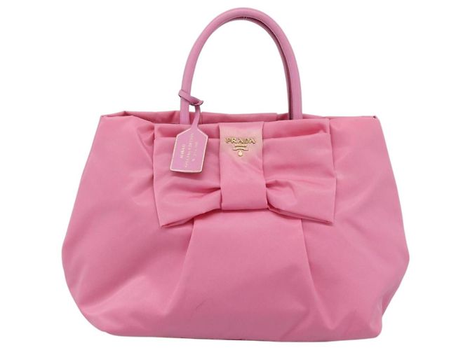 PRADA Hand Bag Nylon Pink Gold - vista 13