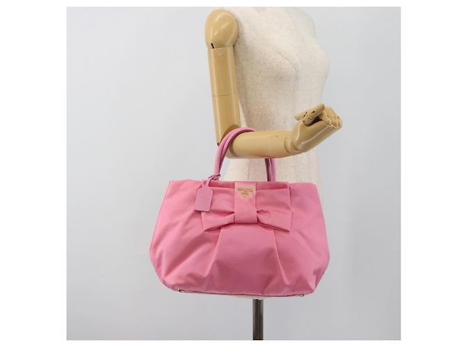 PRADA Hand Bag Nylon Pink Gold - vista 24